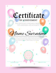 Fototapeta na wymiar Certificate template Design A4 Size