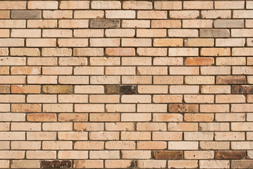 Background of old brickwall. Detailed old orange brick wall background photo texture