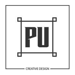 Initial Letter PU Logo Template Design Vector Illustration