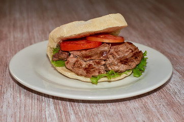 homemade meat sandwich