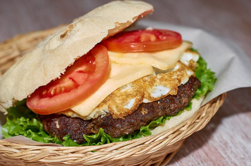 homemade meat sandwich