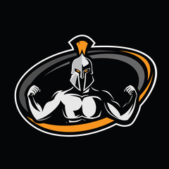 Spartan Fitness and Bodybuilding Logo design inspiration Vector