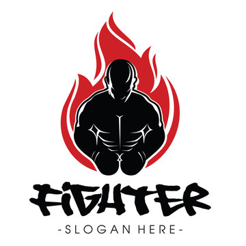 Fighter Logo Design Vector