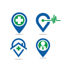 Medical and Love Health care Logo Vector