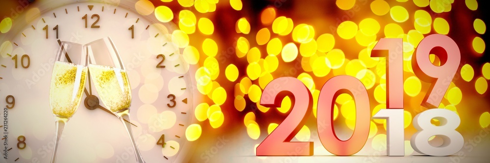 Poster composite image of digital composite image of numbers changing