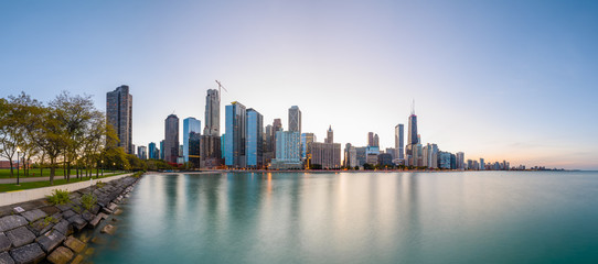 Fototapeta na wymiar Chicago, Illinois, USA Lake Skyline