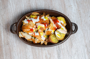 chicken breaststroke with native potatoes