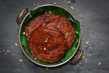 Homemade Adhirasam- South Indian Diwali sweet, top view