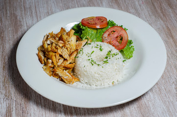 shredded chicken with rice