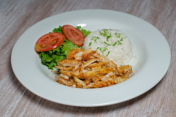 shredded chicken with rice