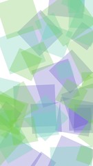 Multicolored translucent squares on white background. Vertical image orientation. 3D illustration