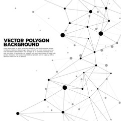 Network Connecting dot polygon background : Concept of Network, Business, technology, Connecting, Molecule, Data, Chemical