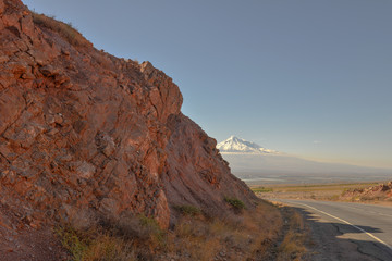 A scenic view of Mout Ararat from Armenia