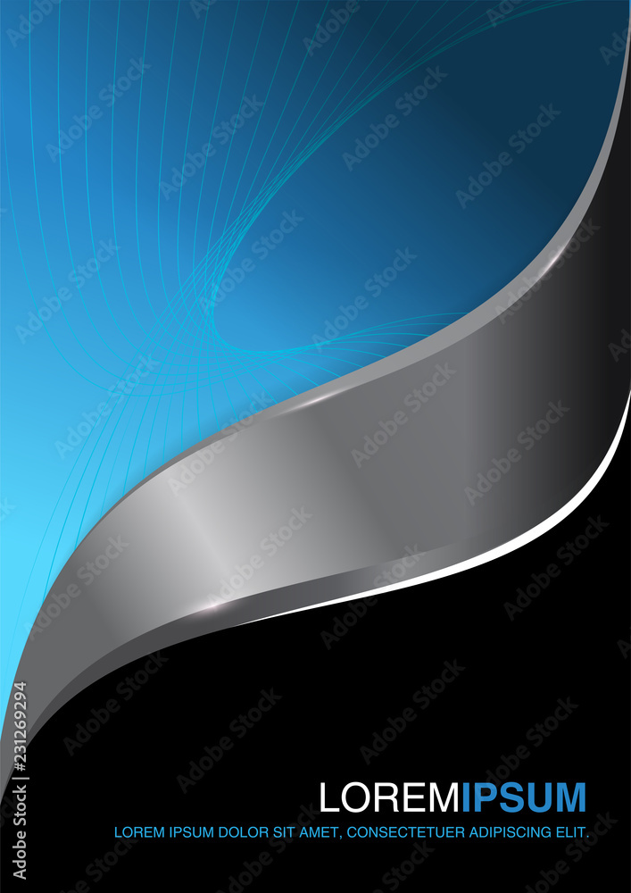 Poster Vector background of modern brochure with stripe and lines