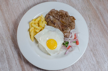 fried egg with meat