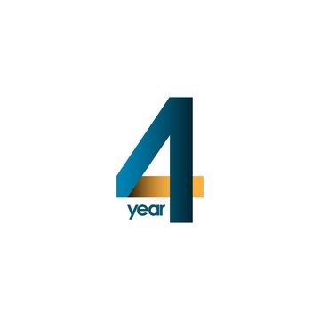 4 Year Anniversary Vector Template Design Illustration