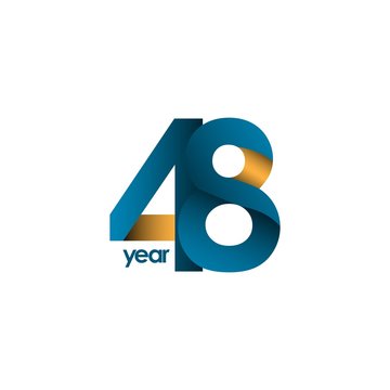 48 Year Anniversary Vector Template Design Illustration
