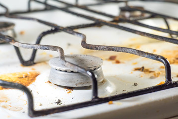 Dirty messy gas cooker