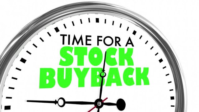 Time for a Stock Buyback Share Repurchase Clock 3d Animation