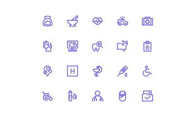 medical and healthcare  icons set