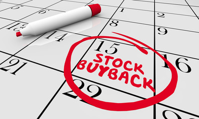 Stock Buyback Day Calendar Date Circled 3d Illustration