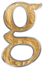 Lowercase letter g, isolated on white, 3D render