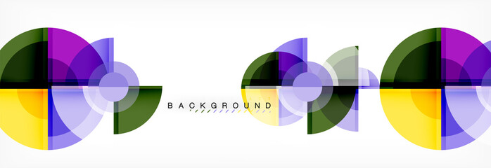 Abstract background - multicolored circles, trendy minimal geometric design