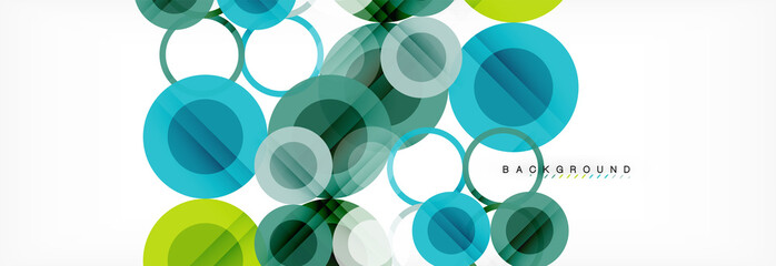 Abstract colorful geometric composition - multicolored circle background