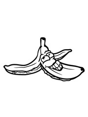streich gesicht lustig boden müll ausrutschen rutschig witzig obst banane lecker gesund essen bananenschale krumm clipart cartoon comic design