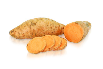 Sweet potato isolated on white background