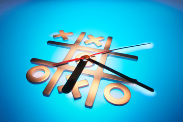 Clock Hands on Tic-Tac-Toe