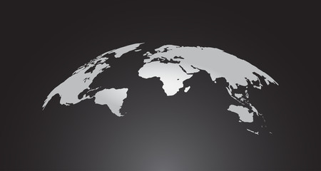 Fototapeta na wymiar Curved World Map Vector, Globe Planet Concept Map For Website, Annual Report, Infographics, World Map Illustration, Vector Illustration