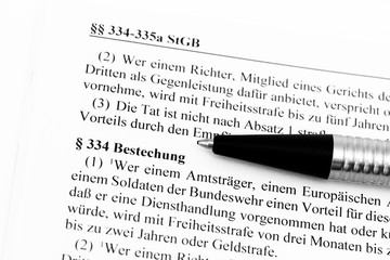Bestechung im Strafgesetzbuch