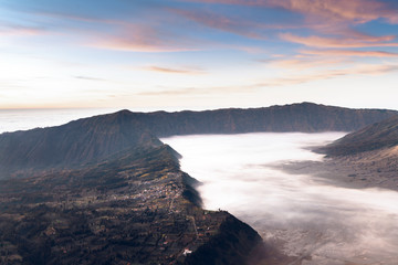 The sunrise of the Bromo volcano