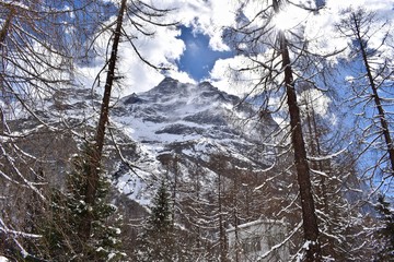 Winter scenery in Shuangqiao Valley, Sichuan, China. All the summits are above 5000 meters above the sea level.   