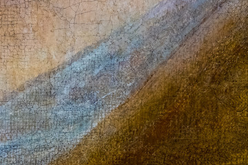 Old cracked paint on the old wall.