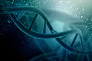 3d render of dna structure, abstract background