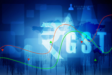 2d rendering Stock market online business concept. business Graph 