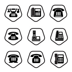 Office phones icon set