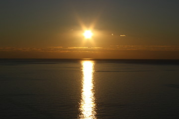 Tramonto a mare, cilento