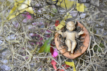 Little baby Jesus born in a manger
