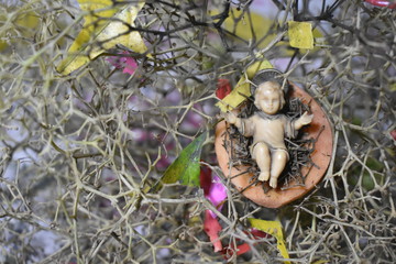 Little baby Jesus born in a manger