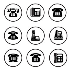Office phones icon set