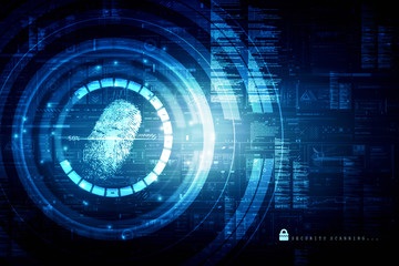 Fingerprint Scanning Technology Concept 2d Illustration