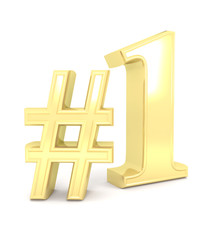 Number 1 with a sign