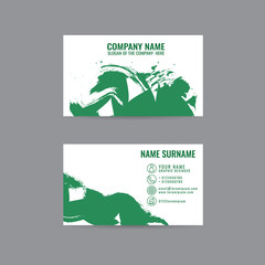 Art business card template with stain of spatter style design on white background