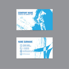 Art business card template with stain of spatter style design on white background