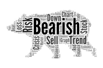 Fototapeta na wymiar Stock market words to be bear symbol as a Bearish trend