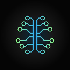 Artificial Intelligence brain creative outline vector icon