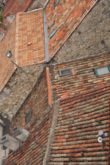 Tiled roofs closeup